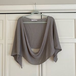 Trina Turk Gray lightweight overlay top / shawl